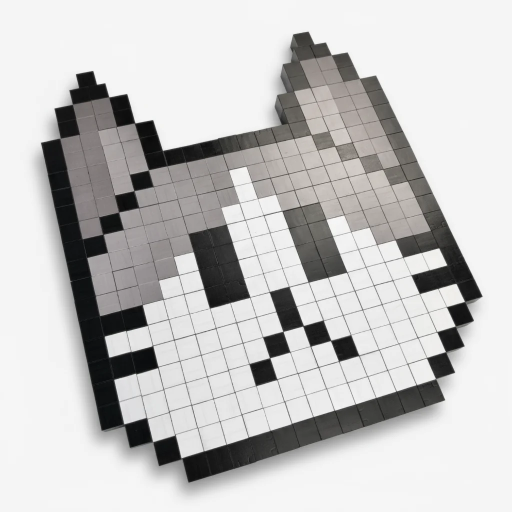 Pixel-art cat mosaic