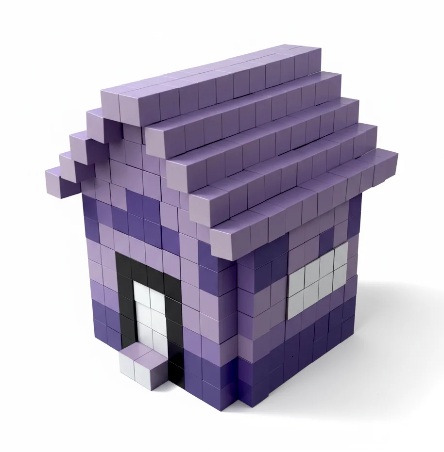 Purple gradient cube house